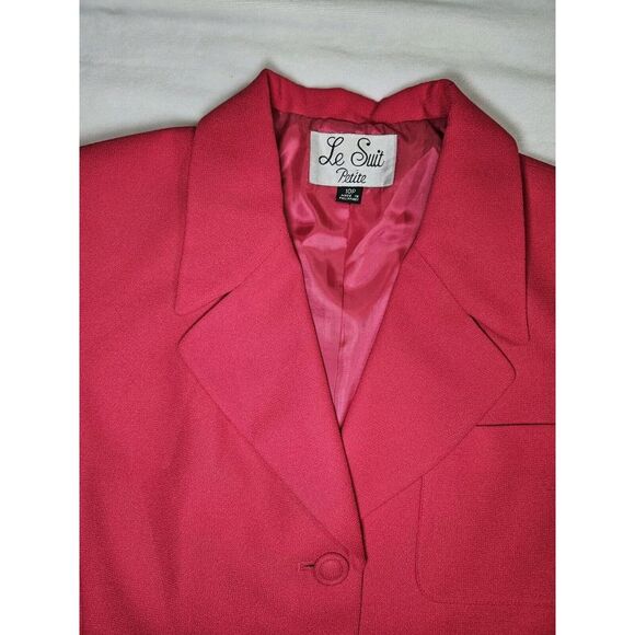Le Suit Petite Womens 10P Dark Pink Blazer And Skirt Set - Picture 4 of 11